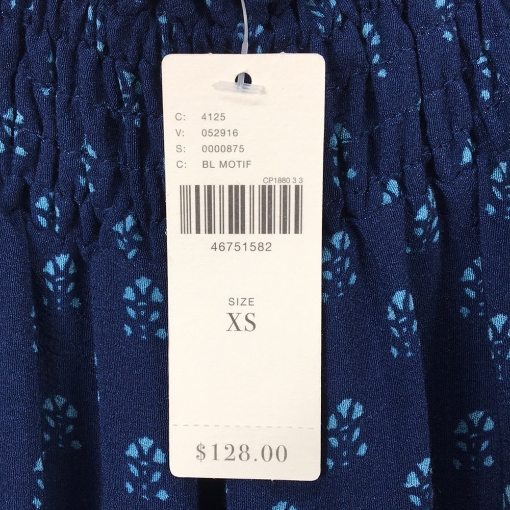 Anthropologie Kaleo Navy Floral Off the Shoulder romper Size XS NEW With Tags - Picture 7 of 16